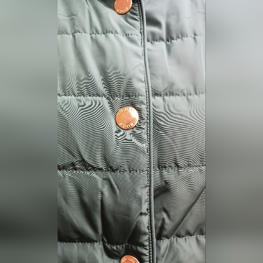 Michael Kors Green Puffer Vest with Gold Buttons_M - Picture 2 of 7